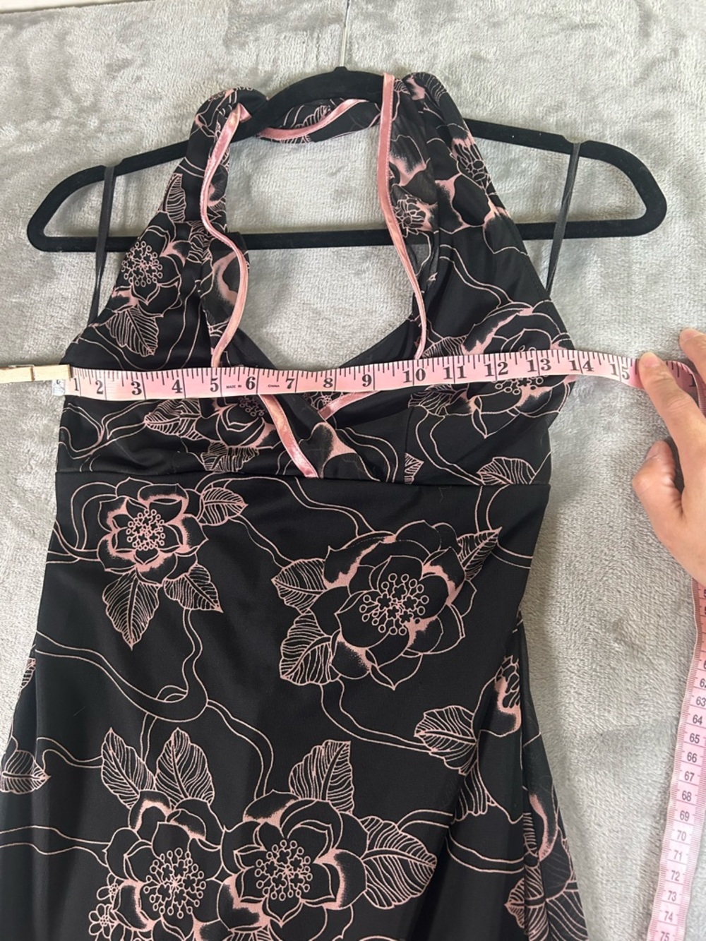 Vintage ruby rox Black & Pink Floral Halter Maxi Dress - Picture 7 of 10